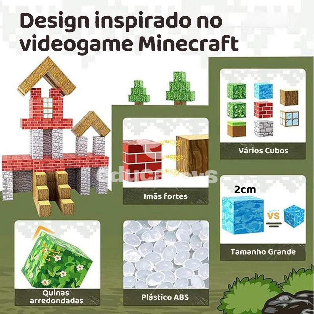 Villa Navideña con Fábrica de Regalos Magnecraft | Bloques Magnéticos de 300 Piezas