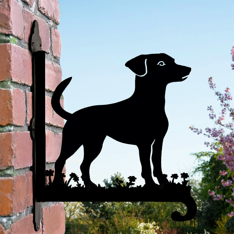 Soporte Metálico para Plantas con Diseño de Jack Russell Terrier