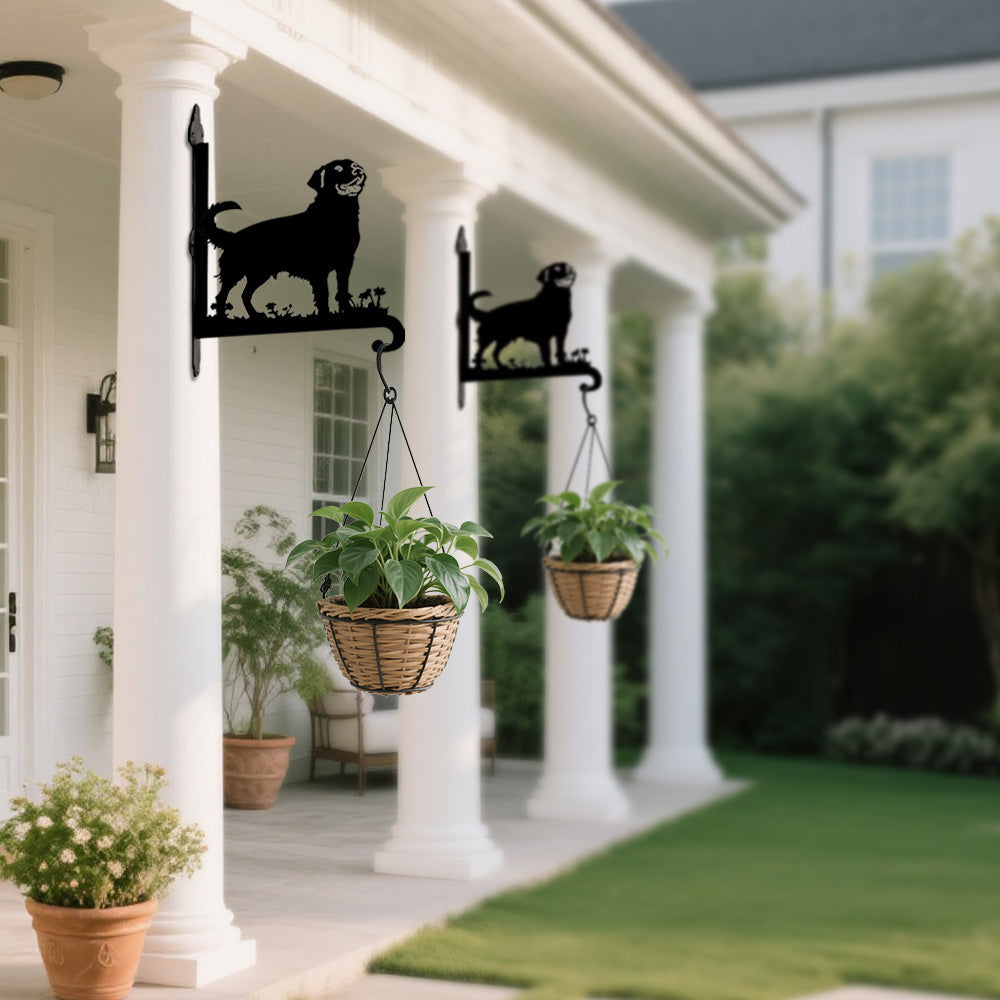 Soporte Metálico para Plantas con Diseño de Golden Retriever