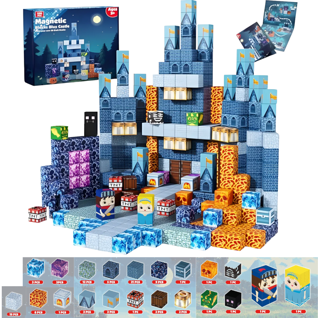 Castillo Azul Real – 100 Piezas | Bloques Magnéticos Magnecraft
