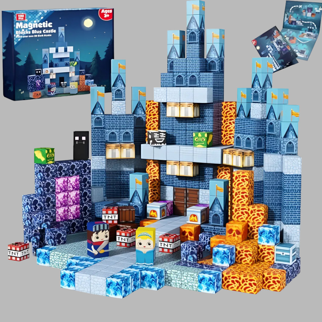 Castillo Azul Real – 100 Piezas | Bloques Magnéticos Magnecraft