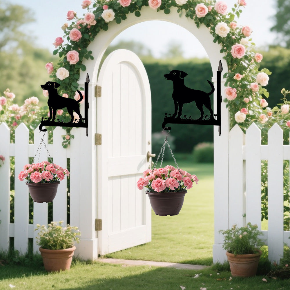 Soporte Metálico para Plantas con Diseño de Jack Russell Terrier