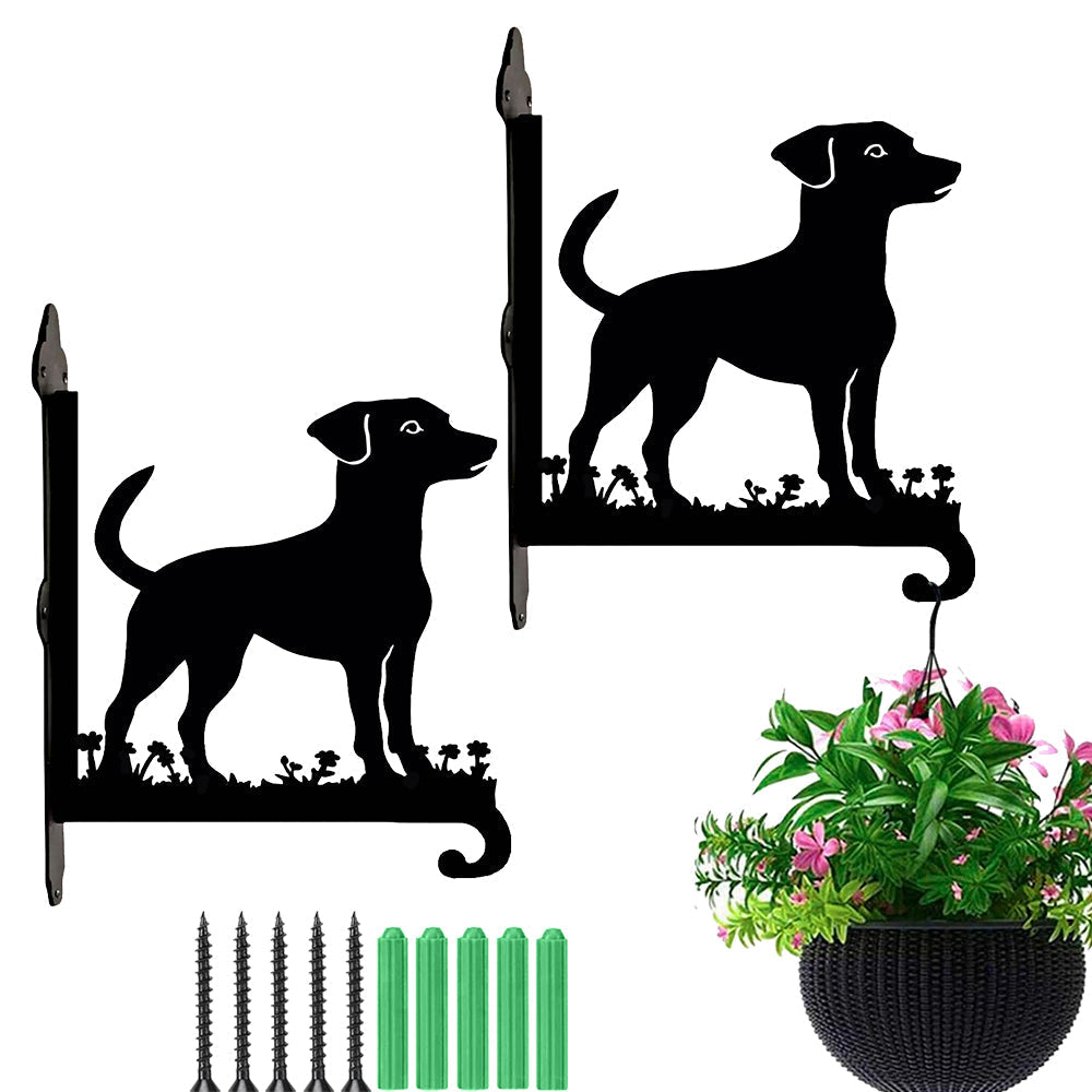 Soporte Metálico para Plantas con Diseño de Jack Russell Terrier