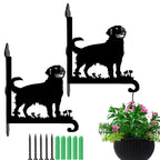 Soporte Metálico para Plantas con Diseño de Golden Retriever