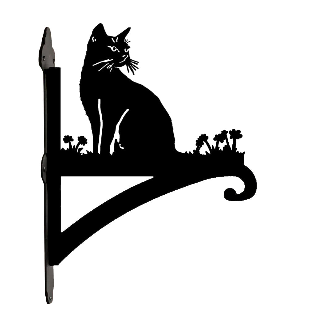 Soporte Metálico para Plantas con Diseño de Gato Sentado