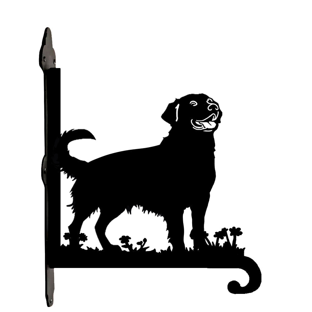 Soporte Metálico para Plantas con Diseño de Golden Retriever
